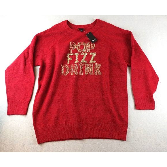 Torrid Womens Red Tinsel Pullover Crew Neck Sweater Size 2 (2X) - Picture 1 of 10